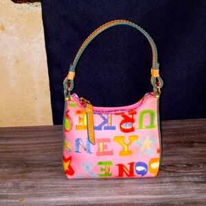 42 Dooney And Bourke Rare Rainbow Mini Zipper Purse